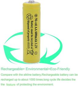 img 1 attached to 🔆 QBLPOWER Solar Light Rechargeable Batteries - 1.2V AA Ni-CD 600mAh 2A Cell for Garden, Lawn, and Sidewalk Lamp (Pack of 8, Yellow)