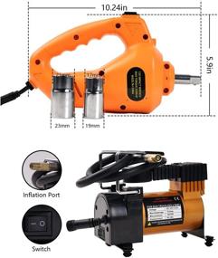 img 1 attached to 🚗 ROGTZ Электрический набор гидроциклов для автомобилей 3 тонны: Все в одном автоматическом гидроцикле с подъемником типа "ножницы" 12 В и электрическим ключом с воздушным насосом - идеально подходит для замены шин.
