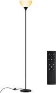 🏠 pesrae remote control floor lamp with 4 color temperatures - perfect for bedrooms and living rooms! (matte black) logo