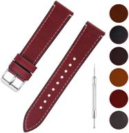 🕰️ stylish fullmosa quick release leather watch band - choose from 6 vibrant colors and multiple sizes (14mm-24mm) logo