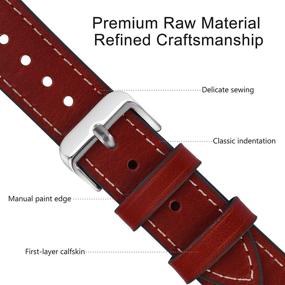 img 2 attached to 🕰️ Stylish Fullmosa Quick Release Leather Watch Band - Choose from 6 Vibrant Colors and Multiple Sizes (14mm-24mm)