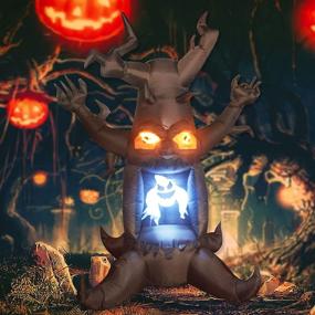 img 4 attached to 🎃 8 Foot Halloween Inflatable Dead Tree with White Ghost - Outdoor Yard Decoration Clearance, LED Lights Included for Holiday, Party, Yard, and Garden