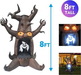 img 2 attached to 🎃 8 Foot Halloween Inflatable Dead Tree with White Ghost - Outdoor Yard Decoration Clearance, LED Lights Included for Holiday, Party, Yard, and Garden