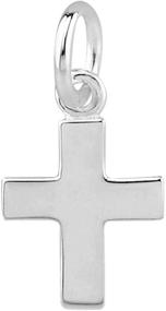 img 4 attached to Sleek Sterling Silver Mini Cross Charm Pendant: An Elegant Symbol of Faith