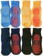 🧦 4-pack non-slip trampoline socks for kids - grippy anti-skid floor socks for exercises, gym, yoga, and pilates by leeshow logo