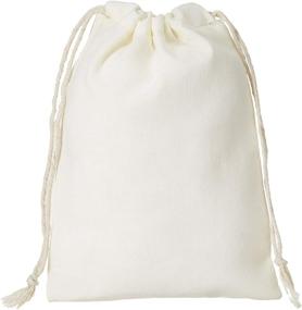 img 2 attached to 🛍️ 100% Cotton Double Drawstring Muslin Bags - Natural Color (5x7 inches) | Pack of 100 | Reusable & Eco-Friendly