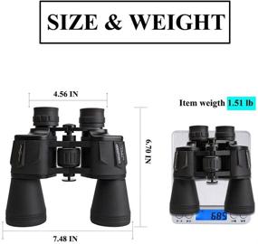 img 1 attached to 🔭 PHELRENA 20x50 Binoculars for Kids and Adults with HD Optics - Compact Professional Telescope for Bird Watching, Stargazing, Hunting, Concerts, Football, Sightseeing - Includes Phone Mount, Strap, and Carrying Bag