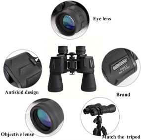 img 2 attached to 🔭 PHELRENA 20x50 Binoculars for Kids and Adults with HD Optics - Compact Professional Telescope for Bird Watching, Stargazing, Hunting, Concerts, Football, Sightseeing - Includes Phone Mount, Strap, and Carrying Bag