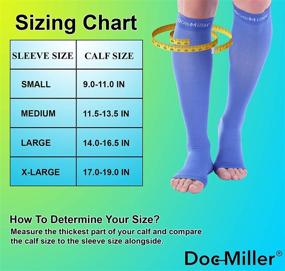 img 3 attached to 1 Pair of Compression Open Toe Socks by Doc Miller – Women & Men's Support Stocking for Circulation Recovery, Shin Splints, Varicose Veins, Maternity Leggings – Medical Grade Nurses (Blue, Large) 20-30mmHg