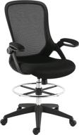 💺 enhance work comfort with edgemod sadia drafting chair in mesh, black (model: em-370-blk) логотип