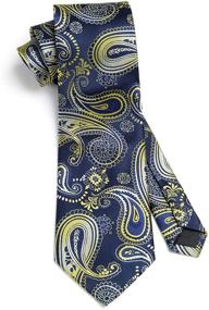 img 1 attached to HISDERN Paisley Floral Jacquard Necktie Men's Accessories for Ties, Cummerbunds & Pocket Squares