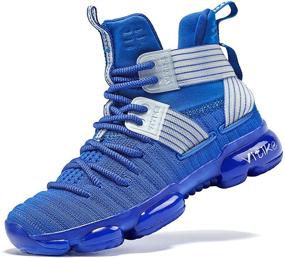 img 4 attached to Girls' Athletic Sneakers: Non-Slip, Comfortable, and Breathable Basketball Shoes