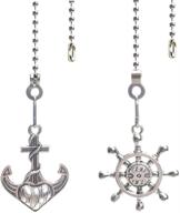 ⚓️ hyamass vintage anchor and wheel charm pendant ceiling fan danglers fan pulls chain extender set with ball chain connector (nickel) логотип