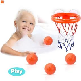 img 3 attached to 🏀 MARPPY Игрушки для ванны: Баскетбольное кольцо для малышей - веселая игра в метание и игрушки для мальчиков и девочек
