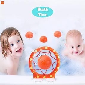 img 1 attached to 🏀 MARPPY Игрушки для ванны: Баскетбольное кольцо для малышей - веселая игра в метание и игрушки для мальчиков и девочек