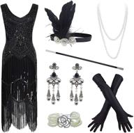 👗 black flapper evening cocktail dress accessories for women's clothing logo