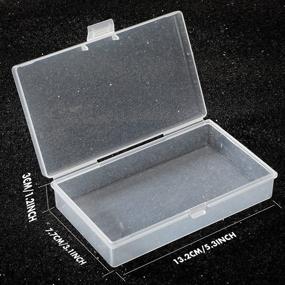 img 3 attached to Набор из 6 маленьких пластиковых прозрачных коробок для хранения бусин - идеально подходит для сбора маленьких предметов, бусин, ювелирных изделий, визиток, игровых фигурок, рукоделия (5.2 x 3 x 1.2 дюйма)