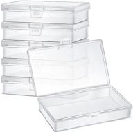 set of 6 small plastic transparent bead storage boxes - ideal for collecting small items, beads, jewelry, business cards, game pieces, crafts (5.2 x 3 x 1.2 inch) logo