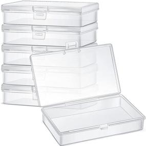 img 4 attached to Set of 6 Small Plastic Transparent Bead Storage Boxes - Ideal for Collecting Small Items, Beads, Jewelry, Business Cards, Game Pieces, Crafts (5.2 x 3 x 1.2 Inch)