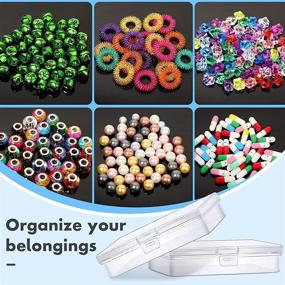 img 1 attached to Set of 6 Small Plastic Transparent Bead Storage Boxes - Ideal for Collecting Small Items, Beads, Jewelry, Business Cards, Game Pieces, Crafts (5.2 x 3 x 1.2 Inch)