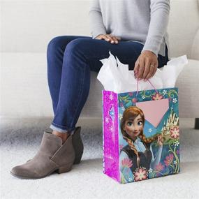 img 3 attached to Hallmark's 13" Large Frozen Gift Bag: Anna and Elsa Birthday Bliss with Card and Tissue Paper