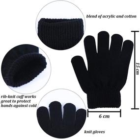 img 3 attached to Warm and Stylish: Cooraby Winter Gloves for Boys - Stretchy Children's Accessories for Cold Weather