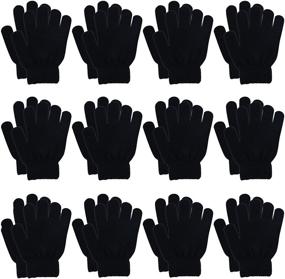 img 4 attached to Warm and Stylish: Cooraby Winter Gloves for Boys - Stretchy Children's Accessories for Cold Weather