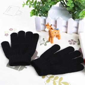 img 2 attached to Warm and Stylish: Cooraby Winter Gloves for Boys - Stretchy Children's Accessories for Cold Weather