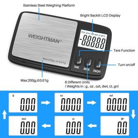 img 3 attached to Weightman Digital Pocket Scale 200g x 0.01g - Precise Grams and Ounces Measurement, Tare Function, Large LCD - Battery Included