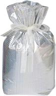 🎁 medium drawstring gift bags 6-pack by gift mate - diamond silver design logo