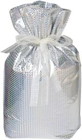 img 1 attached to 🎁 Medium Drawstring Gift Bags 6-Pack by Gift Mate - Diamond Silver Design