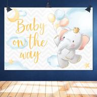 🐘 partypax elephant baby shower backdrop - gender reveal & welcome baby party theme decorations - 7x5 ft. elephant backdrop for a memorable celebration! logo