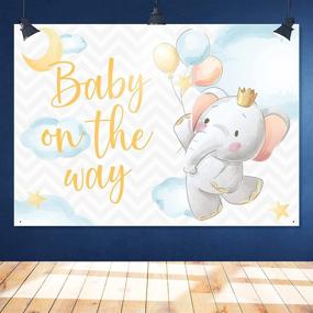 img 4 attached to 🐘 PARTYPAX Elephant Baby Shower Backdrop - Gender Reveal & Welcome Baby Party Theme Decorations - 7x5 ft. Elephant Backdrop for a Memorable Celebration!