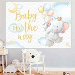 img 3 attached to 🐘 PARTYPAX Elephant Baby Shower Backdrop - Gender Reveal & Welcome Baby Party Theme Decorations - 7x5 ft. Elephant Backdrop for a Memorable Celebration!