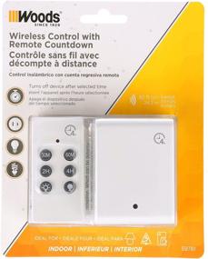 img 3 attached to Woods 59781WD Indoor Wireless Remote Control Timer with Countdown, 🌲 Plug-In, 1 Polarized Outlet - Efficient White Timer for Convenient Home Automation