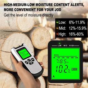 img 1 attached to 🌲 Enhanced Pin-Type Wood Moisture Meter - Digital Mold Detector Tester with Backlit LCD Display, Visual High-Medium-Low Moisture Content Design - Ideal for Firewood