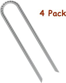 img 3 attached to 🌪️ MySit Trampoline Stakes - High Wind U Shaped Galvanized Metal Steel Ground Anchors (16 Inch) | Heavy Duty Anchoring for Camping Tents, Swing Sets, and Fixing Water Pipes