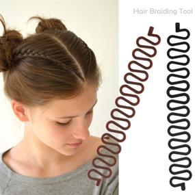 img 1 attached to 🌸 536-Piece Hair Braiding Tool Set with French Twist Bun Makers | DIY Hair Styling Kit with Hair Braid French Centipede Braiders, Bobby Pins, and Mini Rubber Bands