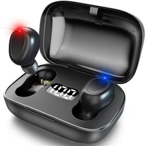 img 4 attached to БЕСПРОВОДНЫЕ наушники Bluetooth TWS Earbuds 5.0 с дисплеем LED - шумоподавление, громкая связь, Dream Black.