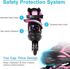 img 1 attached to 🛼 Lamberia Adjustable Adult Inline Skates with Light Up Wheels - Outdoor & Indoor Roller Skates for Beginner Women, Men, Girls, and Boys