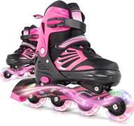 🛼 lamberia adjustable adult inline skates with light up wheels - outdoor & indoor roller skates for beginner women, men, girls, and boys логотип