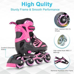 img 3 attached to 🛼 Lamberia Adjustable Adult Inline Skates with Light Up Wheels - Outdoor & Indoor Roller Skates for Beginner Women, Men, Girls, and Boys