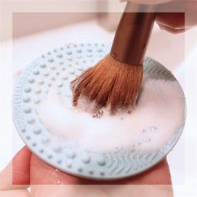 img 1 attached to 🧼 Efficient Silicone Makeup Brush Cleaning Pad for Easy Cosmetic Brush Cleaning/Washing