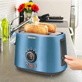 img 3 attached to Sencor STS6052BL Premium Metallic 2-Slot High Lift Toaster with Digital Button and Rack in Blue: A Toasting Marvel!