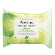 🌟 aveeno positively radiant oil-free makeup removing wipes - enhancing skin tone and texture with soy extract, 25 ct. logo