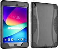 verizon asus zenpad z8s rugged case with integrated screen protector - black, 7.9 inch tablet logo