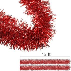 img 3 attached to 27m Tinsel Garland - 6 Rolls Christmas Tree Decorations | Glitter Wedding Birthday Party Supplies | Multicolor Hanging Decorations