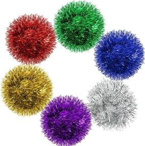 img 1 attached to 27m Tinsel Garland - 6 Rolls Christmas Tree Decorations | Glitter Wedding Birthday Party Supplies | Multicolor Hanging Decorations