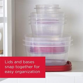 img 1 attached to Rubbermaid Easy Find Vented Lids Food Storage Containers, Set of 8 (16 Pieces Total), Plastic Meal Prep Containers, 8-Pack in Racer Red