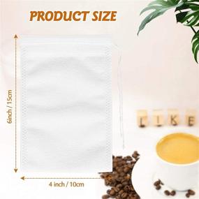 img 3 attached to ☕️ AQUEENLY 120 Pack of No Mess Cold Brew Coffee Filters with Drawstring - Disposable Cold Brew Bags ideal for Iced Coffee Maker, Hot Tea in Mason Jar or Pitcher - Mesh Bags Sized 4"x6